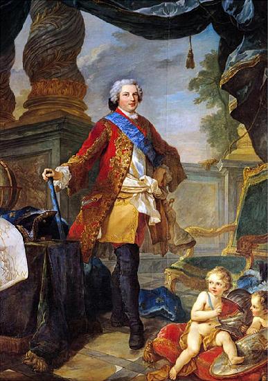 Charles-Joseph Natoire Portrait of Louis Dauphin of France with a Plan of the Siege of Tournai Germany oil painting art